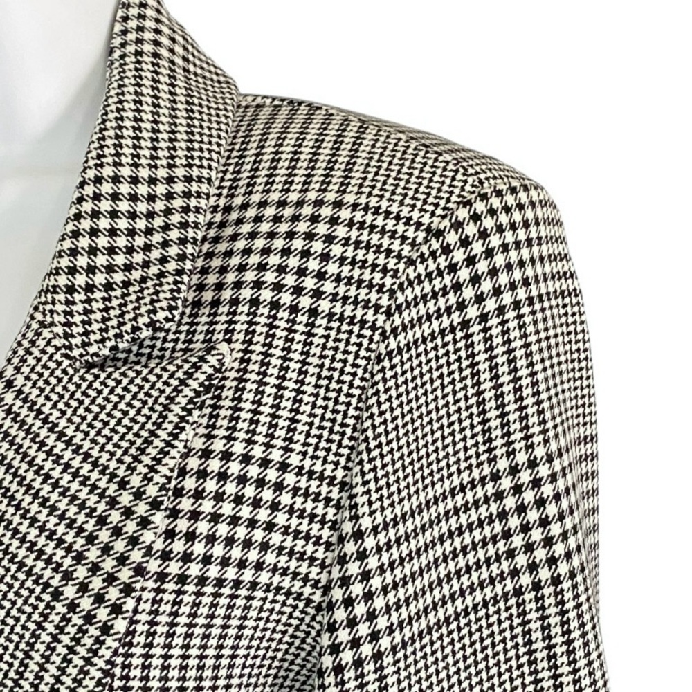 Rachel Zoe Plaid Houndstooth Blazer Jacket Oversized S Business Old Money Preppy - Picture 4 of 10